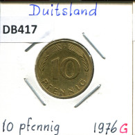 10 PFENNIG 1976 G BRD DEUTSCHLAND Münze GERMANY #DB417.D - 10 Pfennig