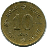 10 CENTS 1986 HONGKONG HONG KONG Münze #AY611.D - Hongkong