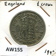 HALF CROWN 1948 UK GROßBRITANNIEN GREAT BRITAIN Münze #AW155.D - K. 1/2 Crown