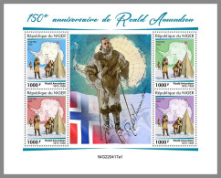 NIGER 2022 MNH Roald Amundsen M/S - IMPERFORATED - DHQ2315 - Esploratori E Celebrità Polari