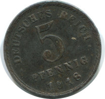 5 PFENNIG 1918 E DEUTSCHLAND Münze GERMANY #AE294.D - 5 Rentenpfennig & 5 Reichspfennig