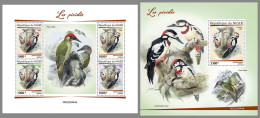 NIGER 2022 MNH Woodpeckers Spechte Picides M/S+S/S - IMPERFORATED - DHQ2315 - Spechten En Klimvogels