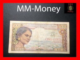 MADAGASCAR  500  Francs  1966  P.  58   P.hs  *scarce Note*   F \ VF - Madagascar