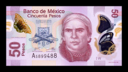 México 50 Pesos 2017 Pick 123Aw Serie W Polymer Sc Unc - Mexico