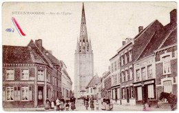 Cpa Belgique - Steenwoorde - Rue De L'église -état-   (S.12784) - Steenvoorde