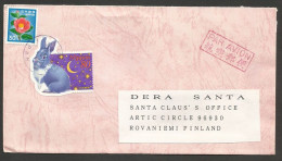 Japon Lettre Voyagé 1999 Avec Timbre Lapin Forme Insolite Japan Postally Used Cover 1999 With Unusual Shape Rabbit Stamp - Lapins