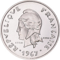 Monnaie, Polynésie Française, 10 Francs, 1967, Paris, ESSAI, FDC, Nickel - Frans-Polynesië