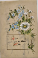 FANTAISIES - CARTE PORCELAINE - Bouquet De Fleur - Tous Mes Voeux De Bonne Fête - Carte Postale Ancienne - Otros & Sin Clasificación