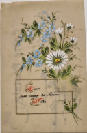 FANTAISIES - CARTE PORCELAINE - Bouquet De Fleur - Tous Mes Voeux De Bonne Fête - Carte Postale Ancienne - Altri & Non Classificati