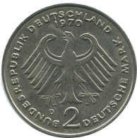 2 DM 1970 D K.ADENAUER BRD DEUTSCHLAND Münze GERMANY #AG280.3.D - 2 Marcos