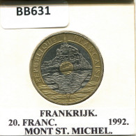 20 FRANCS 1992 FRANKREICH FRANCE Französisch Münze BIMETALLIC #BB631.D - 20 Francs