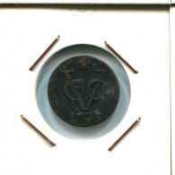 1735 HOLLAND VOC DUIT NIEDERLANDE OSTINDIEN NY COLONIAL PENNY #VOC2387.7.D - Indes Néerlandaises