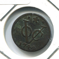 1744 HOLLAND VOC DUIT NIEDERLANDE OSTINDIEN NY COLONIAL PENNY #VOC1810.10.D - Dutch East Indies