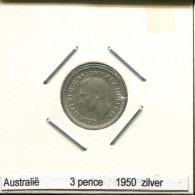 3 PENCE 1950 AUSTRALIEN AUSTRALIA SILBER Münze #AS250.D - Threepence