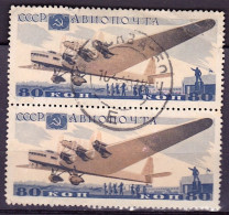 Sowiet-Union CCCP Russie URSS 1937: Antonov ANT-20 (80 Kop) Michel-N° 576 Im Paar Gestempelt Obliterée Used - Gebraucht