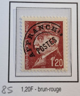 TIMBRE France PREOBLITERE N° 85 - 1.20f Brun-rouge Charnière - Yvert & Tellier 2003 Coté 1.55  € - 1893-1947