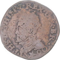 Monnaie, Pays-Bas Espagnols, Philippe II, Liard, 1590, Maastricht, TB+, Cuivre - …-1795 : Période Ancienne