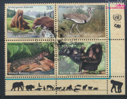 UNO - New York 831-834 Viererblock (kompl.Ausg.) Gestempelt 2000 Gefährdete Tiere (10064418 - Used Stamps