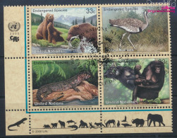 UNO - New York 831-834 Viererblock (kompl.Ausg.) Gestempelt 2000 Gefährdete Tiere (10064420 - Used Stamps