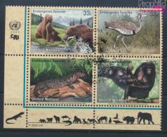 UNO - New York 831-834 Viererblock (kompl.Ausg.) Gestempelt 2000 Gefährdete Tiere (10064422 - Used Stamps