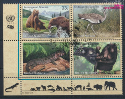 UNO - New York 831-834 Viererblock (kompl.Ausg.) Gestempelt 2000 Gefährdete Tiere (10064423 - Used Stamps