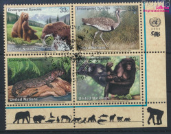 UNO - New York 831-834 Viererblock (kompl.Ausg.) Gestempelt 2000 Gefährdete Tiere (10064424 - Used Stamps