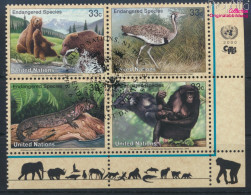 UNO - New York 831-834 Viererblock (kompl.Ausg.) Gestempelt 2000 Gefährdete Tiere (10064425 - Used Stamps