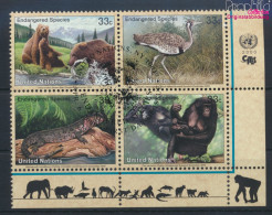 UNO - New York 831-834 Viererblock (kompl.Ausg.) Gestempelt 2000 Gefährdete Tiere (10064426 - Used Stamps