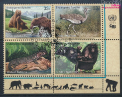 UNO - New York 831-834 Viererblock (kompl.Ausg.) Gestempelt 2000 Gefährdete Tiere (10064427 - Used Stamps