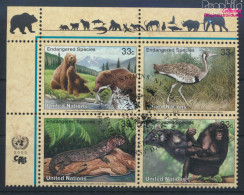 UNO - New York 831-834 Viererblock (kompl.Ausg.) Gestempelt 2000 Gefährdete Tiere (10064428 - Used Stamps