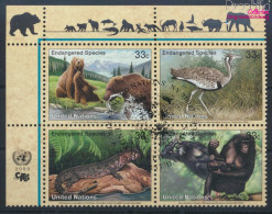 UNO - New York 831-834 Viererblock (kompl.Ausg.) Gestempelt 2000 Gefährdete Tiere (10064431 - Used Stamps