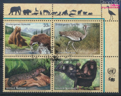 UNO - New York 831-834 Viererblock (kompl.Ausg.) Gestempelt 2000 Gefährdete Tiere (10064435 - Used Stamps