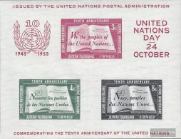 UN - NEW York Block1i (complete Issue) Unmounted Mint / Never Hinged 1955 10 Years UN - Blocks & Sheetlets