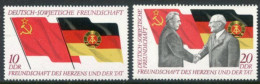 DDR / E. GERMANY 1972 Soviet Union-DDR Friendship MNH / **.  Michel 1759-60 - Unused Stamps