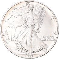 Monnaie, États-Unis, Dollar, 1991, U.S. Mint, Philadelphie, 1 Oz, SPL+, Argent - Argento