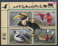 UNO - New York 925-928 Viererblock (kompl.Ausg.) Gestempelt 2003 Vögel (10064257 - Oblitérés