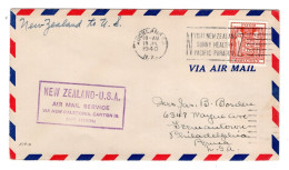 NUEVA ZELANDA CC 1940 PRIMER VUELO A USA VIA CANTON ISLAND FIRTS FLIGHT - Luftpost