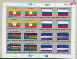UNO - New York 1344-1347Klb Kleinbogen (kompl.Ausg.) Postfrisch 2013 Flaggen UNO Mitgliedstaaten (10050639 - Neufs