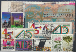 UNO - New York 597-607 (kompl.Ausg.) Jahrgang 1990 Komplett Gestempelt 1990 45 Jahre UNO, Aids, ITC U.a. (10063546 - Gebraucht