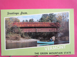 Visuel Très Peu Courant - Etats-Unis - Greetings From Vermont - Covered Bridge - R/verso - Other & Unclassified