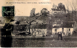 FRANCE - 02 - MONT ST PIERRE - Environs De Chateau Thierry - Les Marchés Et L'église - Carte Postale Ancienne - Chateau Thierry