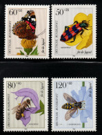 2654 - GERMANY - 1984 - MI#:1202-1205 - MNH - INSECTS - BUTTERFLIES - Abeilles