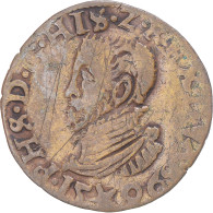 Monnaie, Pays-Bas Espagnols, Philippe II, Gigot, 1596, Maastricht, TB+, Cuivre - …-1795 : Période Ancienne