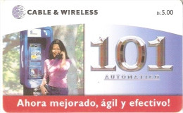 TARJETA DE PANAMA DE CABLE & WIRELESS DE B/5.00 AUTOMATICO 101 - Panama