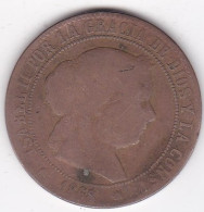 5 Centimos De Escudo 1868 Barcelone , Etoile à 8 Pointes,. Isabel II, En Bronze, KM# 635.1 - Erstausgaben