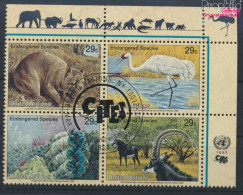 UNO - New York 644-647 Viererblock (kompl.Ausg.) Gestempelt 1993 Gefährdete Tiere (10036285 - Used Stamps