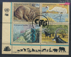 UNO - New York 644-647 Viererblock (kompl.Ausg.) Gestempelt 1993 Gefährdete Tiere (10036288 - Usados