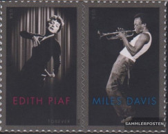 U.S. 4859-4860 Couple (complete Issue) Unmounted Mint / Never Hinged 2012 Music - Miles Davis, Edith Piaf - Neufs