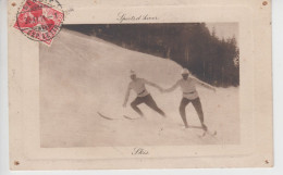 CPA Sports D'hiver - Skis (joli Plan De 2 Skieurs) - Pourtour En Léger Relief - Carte Postée En Suisse - Port