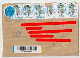 6528 Lettre Cover ALGERIE ALGERIA Recommandé Registered Foot Football Chan 2022 Timbre Rond - Algerien (1962-...)